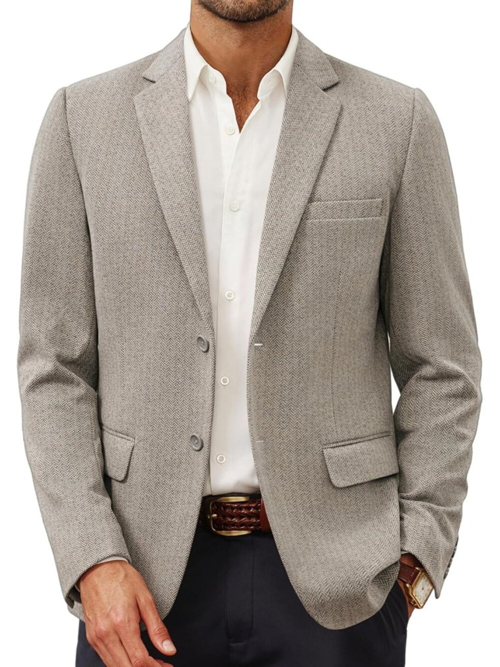 Men's Casual Knit Sport Coat Lightweight Blazer Jacket
